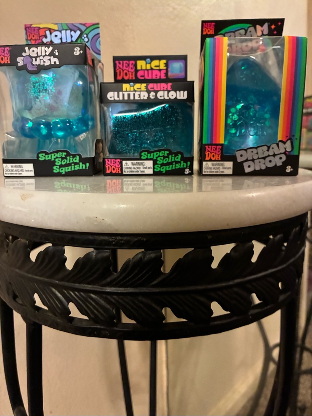 Needoh Jelly Squish, Glitter & Glow Cube,  Dream Drop - Bundle of 3